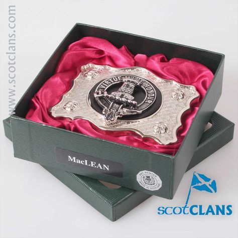 MacLean Pewter Clan Crest Buckle For Kilt Belts