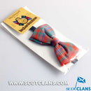 Stylish MacDougall Ancient Tartan Bow Tie made from 100% pure new wool, featuring an adjustable strap and clip for convenience.