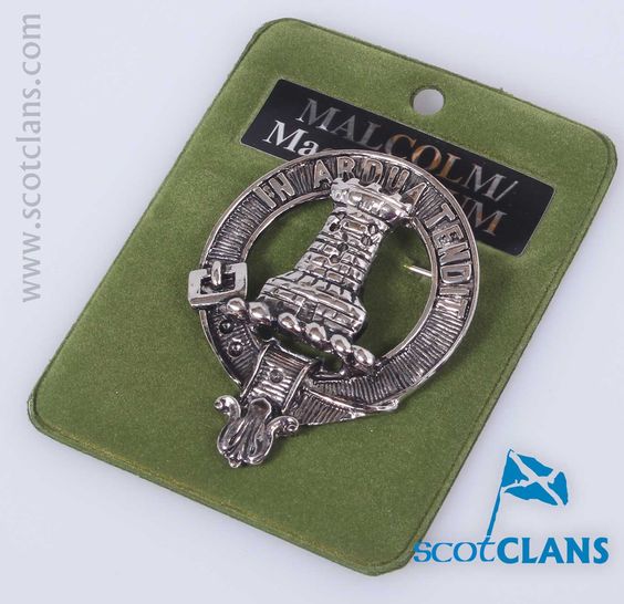 Malcolm Clan Crest Badge in Pewter