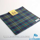 Wool Tartan Pocket Square in Kennedy Modern Tartan, made from 100% pure new wool, adding a stylish touch to any formal outfit.