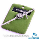 Clan Crest Pewter Kilt Pin featuring the Kennedy Crest, crafted from high-quality pewter with an antique palladium finish, perfect for Scottish heritage.