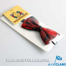 Kerr Modern Tartan Bow Tie made from 100% pure new wool, featuring an adjustable elastic strap and clip for easy wear.