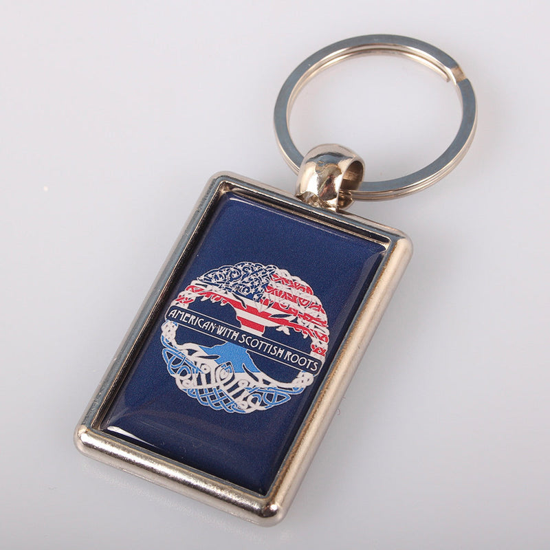 American with Scottish Roots Keyring