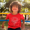 Outline Clan Crest Child's T-Shirt from ScotClans, showing vibrant colors and unique clan designs, perfect for kids expressing their heritage.