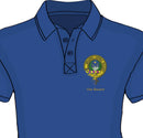 Kinnaird Clan Crest Embroidered Polo shirt featuring a flat knit collar and two button placket design.