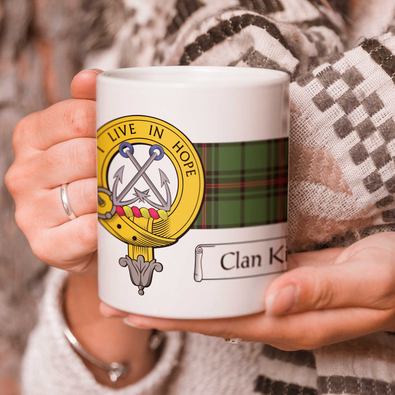 Kinnear Clan Crest and Tartan Mug
