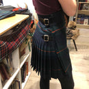 Close-up of the Ladies Hand Stitched Tartan Kilt - Medium Weight highlighting the hand-stitched pleats and quality fabric.