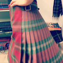 Ladies Hand Stitched Tartan Kilt - Medium Weight made from 100% wool tartan, showcasing the detailed craftsmanship and vibrant patterns.