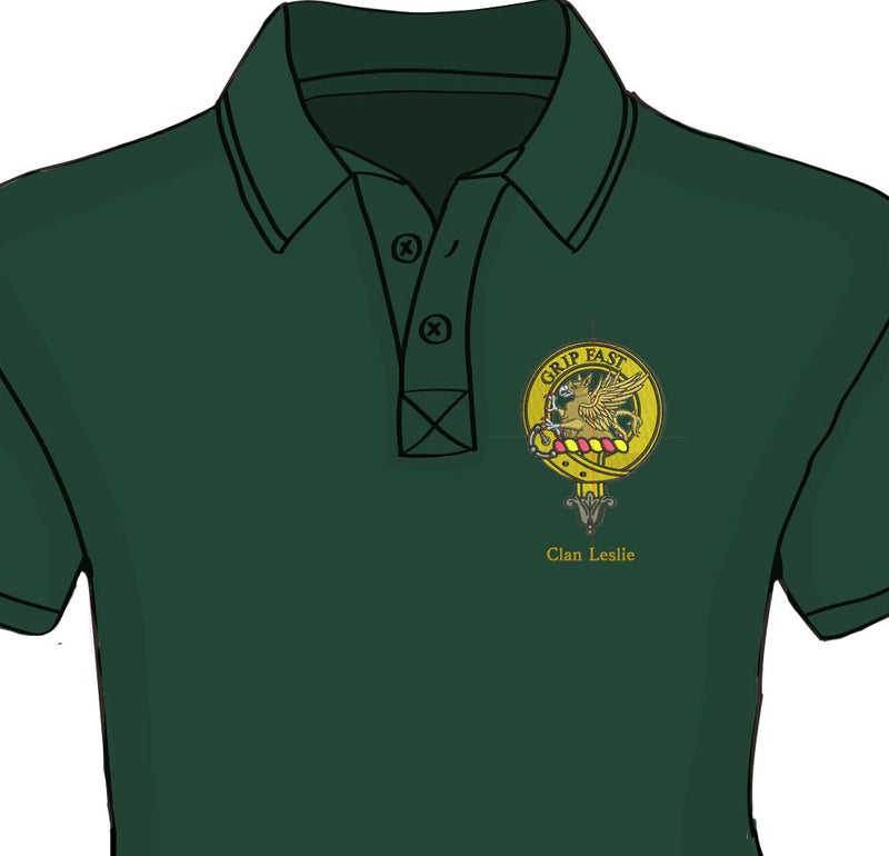 Leslie Clan Crest Embroidered Polo