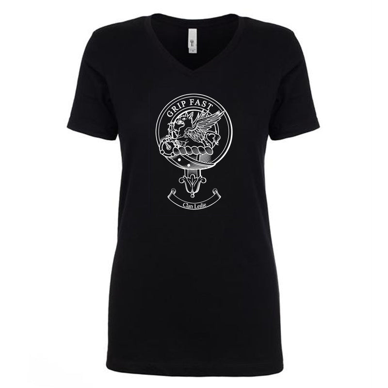 Leslie Clan Crest Ladies Ouline T-Shirt