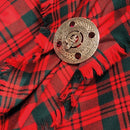 Livingstone Clan Crest Pewter Plaid Brooch featuring intricate Celtic design and colorful stones, perfect for showcasing Scottish heritage.