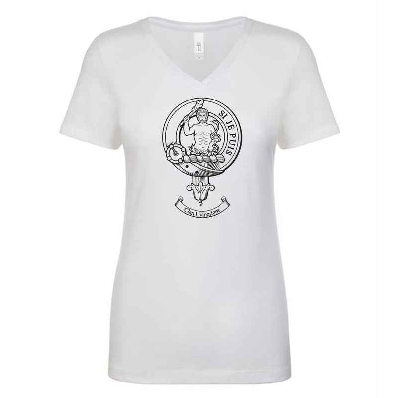 Livingstone Clan Crest Ladies Ouline T-Shirt