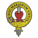 Logan Clan Crest Embroidered Rugby Shirt showcasing the embroidered clan crest on a durable 100% cotton fabric.