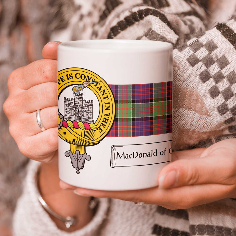 MacDonald of Clanranald Clan Crest and Tartan Mug