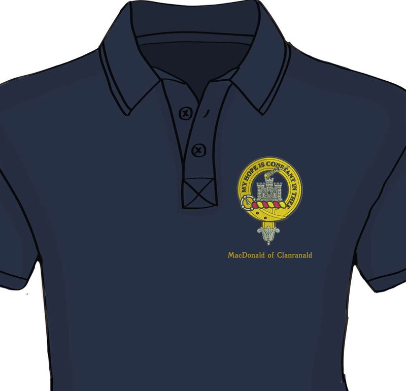 MacDonald of Clanranald Clan Crest Embroidered Polo