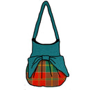 MacDonald of Kingsburgh Effie Bag in 100% Wool Melton featuring contrasting top and bow, perfect for stylish carry with internal pockets and magnetic clasp.