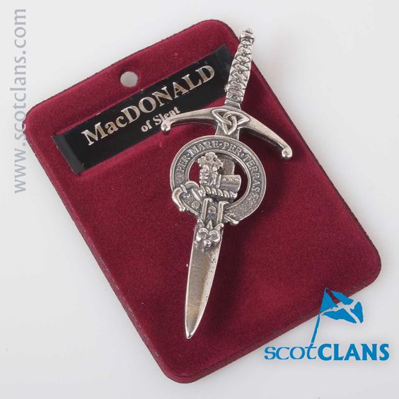 Clan Crest Pewter Kilt Pin with MacDonald of Sleat Crest