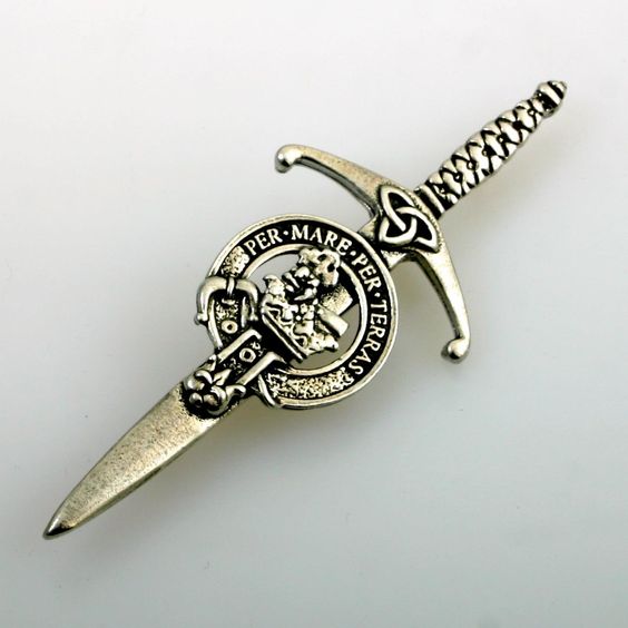 Clan Crest Pewter Kilt Pin with MacDonald Crest