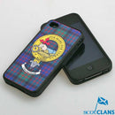 Close-up of the Tartan and Clan Crest iPhone Rubber Case displaying customization options and durable materials.