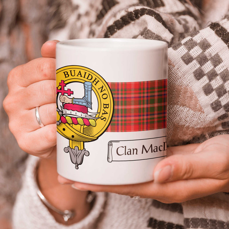 MacDougall Clan Crest and Tartan Mug