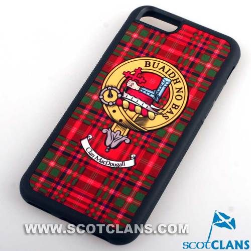 MacDougall Tartan and Clan Crest iPhone Rubber Case - 4 - 7