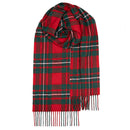 Various Bowhill Standard Tartan Lambswool Scarves displayed, showcasing a selection of vibrant tartan patterns ideal for gifting.