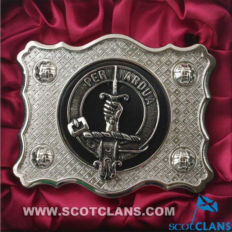 MacIntyre Pewter Clan Crest Buckle For Kilt Belts