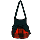MacIvor Ancient Effie Bag featuring a contrasting aqua top and bow, made from 100% Wool Melton with cotton quilted lining and internal pockets.