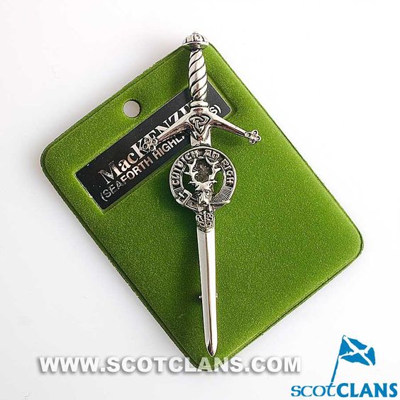 Clan Crest Pewter Kilt Pin with MacKenzie (Seaforth) Crest