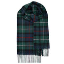 Close-up of Bowhill Standard Tartan Lambswool Scarf highlighting the intricate tartan pattern and luxurious lambswool material.