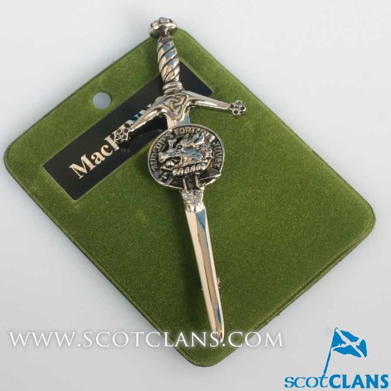 Clan Crest Pewter Kilt Pin with MacKinnon Crest