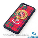 MacKintosh Tartan and Clan Crest iPhone Rubber Case for models 4, 5/S, SE, 6, and 7, showcasing Scottish heritage with a stylish design.
