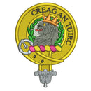 MacLaren Embroidered Fleece Jacket close-up showing the high-quality embroidered clan crest.