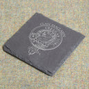 MacLaren Clan Crest Slate Coaster showcasing elegant design and laser engraving for a stylish home decor.