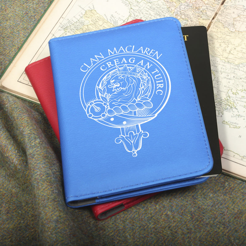 MacLaren Clan Crest Leather Passport Cover