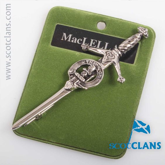 Clan Crest Pewter Kilt Pin with MacLellan Crest