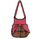 MacLennan Weathered Effie Bag made from 100% wool melton with contrasting colors and a stylish bow, featuring an internal cotton quilted lining and pockets.
