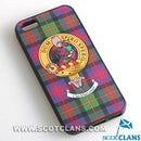 MacLennan Tartan and Clan Crest iPhone Rubber Case featuring vibrant tartan design and clan crest, compatible with iPhone models 4, 5/S, SE, 6, and 7 by ScotClans.
