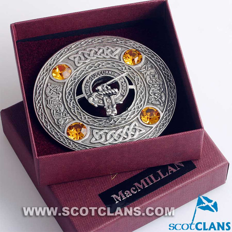 MacMillan Clan Crest Pewter Plaid Brooch