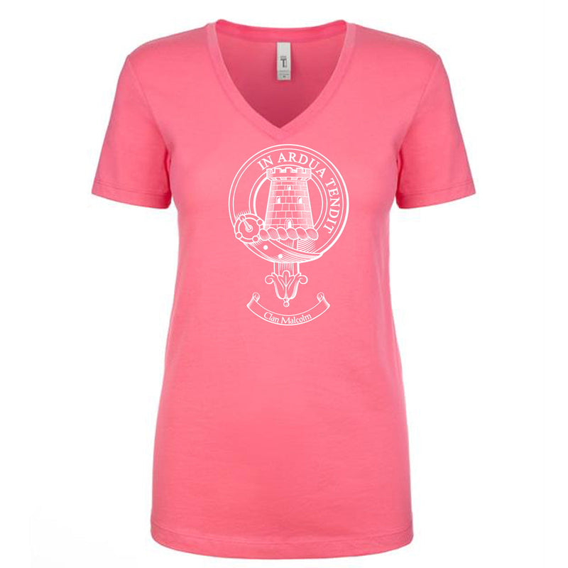 Malcolm Clan Crest Ladies Ouline T-Shirt