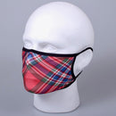 Tartan Printed Face Mask showcasing vibrant tartan design, perfect for stylish protection.