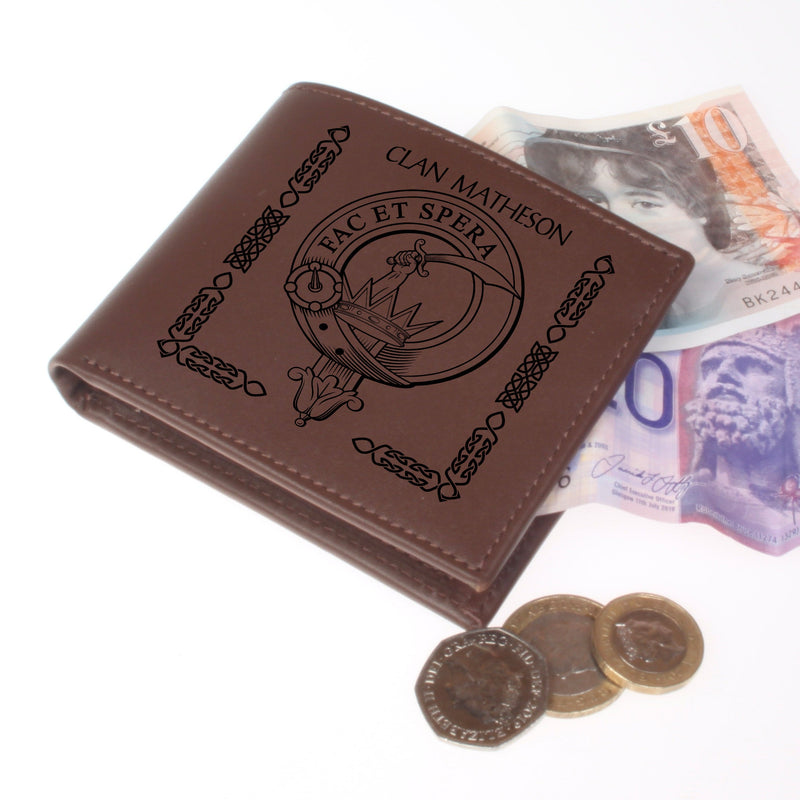 Matheson Clan Crest Real Leather Wallet