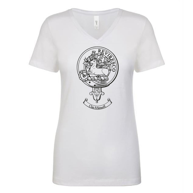 Maxwell Clan Crest Ladies Ouline T-Shirt