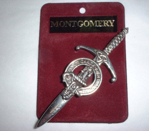 Clan Crest Pewter Kilt Pin with Montgomery Crest
