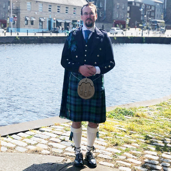 Prince Charlie Kilt Outfit with Heavy Weight Kilt & Clan Crest Accessories