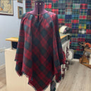 Close-up of Tartan Poncho - Reiver detailing the traditional tartan pattern options available, highlighting the craftsmanship and comfort of this versatile accessory.