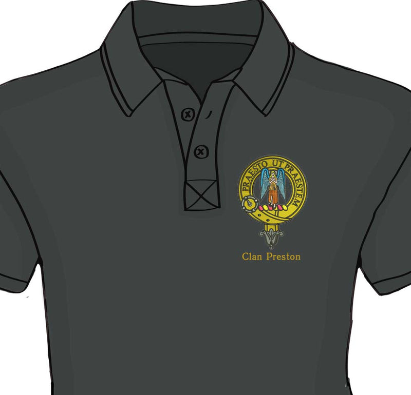 Preston Clan Crest Embroidered Polo