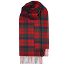 Bowhill Standard Tartan Lambswool Scarf in vibrant colors showcasing soft texture and classic design, perfect for winter wear.