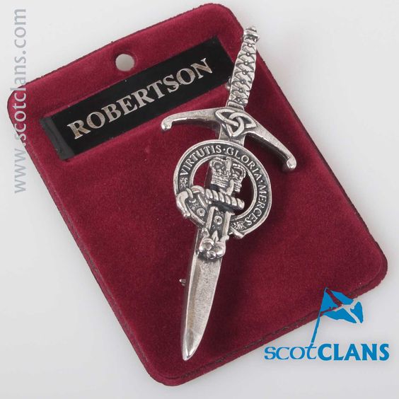Clan Crest Pewter Kilt Pin with Robertson Crest