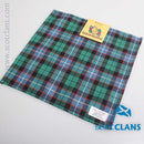 Pocket Square in Russell Ancient Tartan, a stylish tartan handkerchief made from 100% pure new wool, perfect for formal outfits.